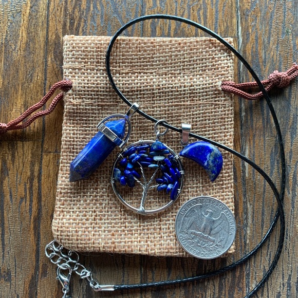 BrandNew Lapis Lazuli Pendants Tree of Life Crystal Necklace Lapis Necklace - Picture 4 of 4